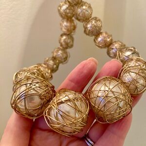 Jumbo Faux Pearl and Gold Accent Christian 
 Siriano Modern Necklace